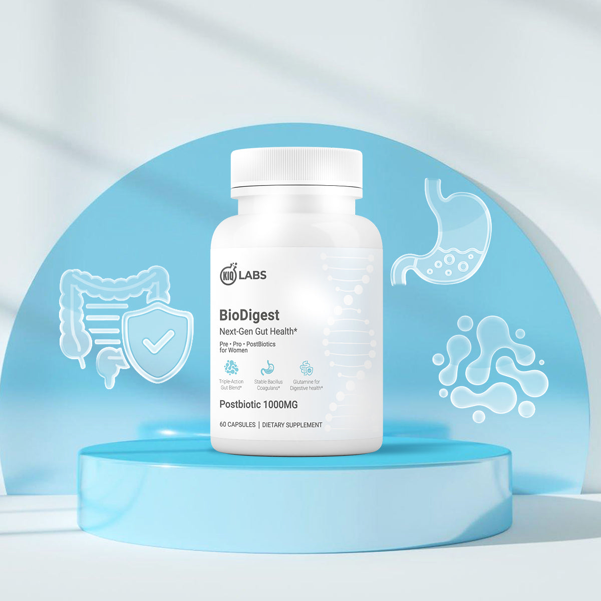 Kiq BioDigest - Total Gut Harmony. From Core to Cell.